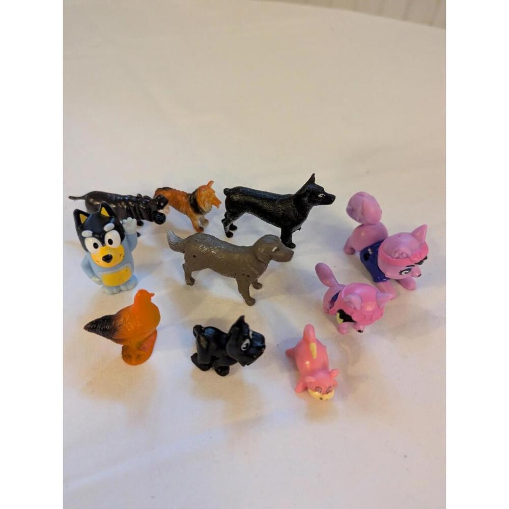 Mixed Lot Miniature Toys Pokemon Slowpoke Bluey Dogs